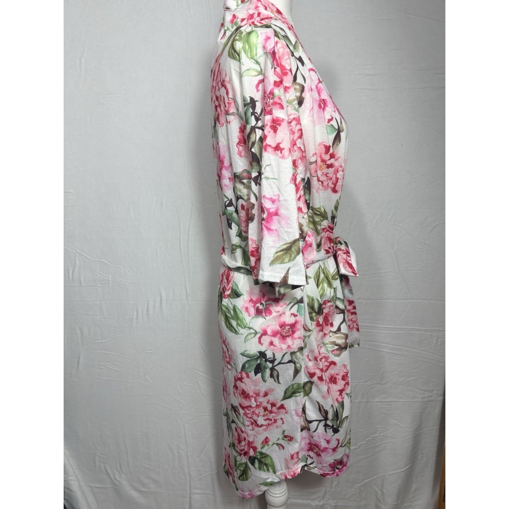 Show Me your MUMU Brie Pink Floral Short Robe Garden of Blooms One Size - Picture 4 of 9